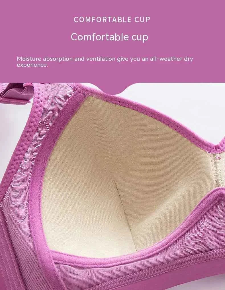 Comfortable Large Size Breathable Underwear with Adjustable Thin Section No Steel Ring Bra for Side Collection and Gathering - Urban Heaven Co