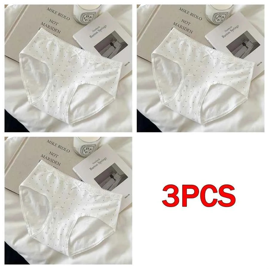 3 Pcs Set Autumn Lace Panties Set for Women - Floral Intimate Underwear - Trendy Patchwork Lace Briefs - Soft Lingerie for Females - Urban Heaven Co