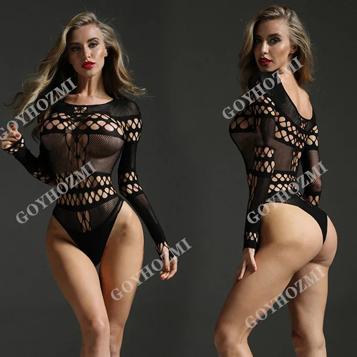 Sexy Women Fishnet Halter Backless Dress Low Cut Tight Pencil Cute Dress Plus Size Mini Dress. - Urban Heaven Co