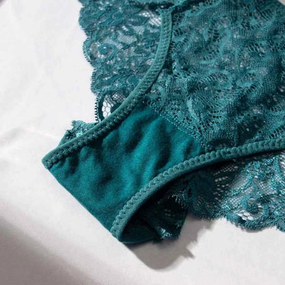 3PCS Lace Panties Set for Women - Sexy Transparent Floral Underwear with Bow and Hollow Out Design, Available in S, M, L, XL - Urban Heaven Co