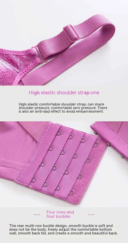 Comfortable Large Size Breathable Underwear with Adjustable Thin Section No Steel Ring Bra for Side Collection and Gathering - Urban Heaven Co