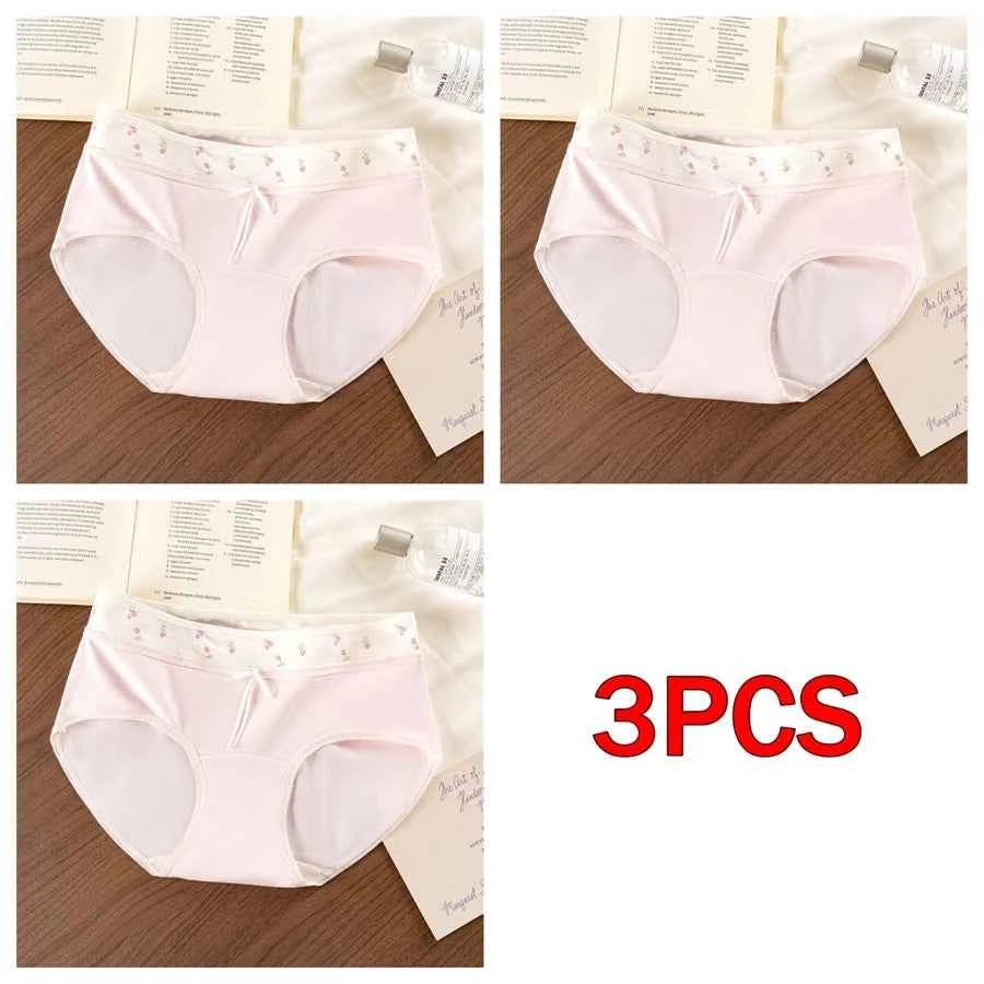 3 Pcs Set Autumn Lace Panties Set for Women - Floral Intimate Underwear - Trendy Patchwork Lace Briefs - Soft Lingerie for Females - Urban Heaven Co