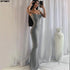 Satin Slip Maxi Dress Sleek Backless Bodycon for Spring Women Party Y2K - Urban Heaven Co