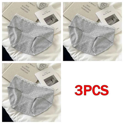 3 Pcs Set Autumn Lace Panties Set for Women - Floral Intimate Underwear - Trendy Patchwork Lace Briefs - Soft Lingerie for Females - Urban Heaven Co