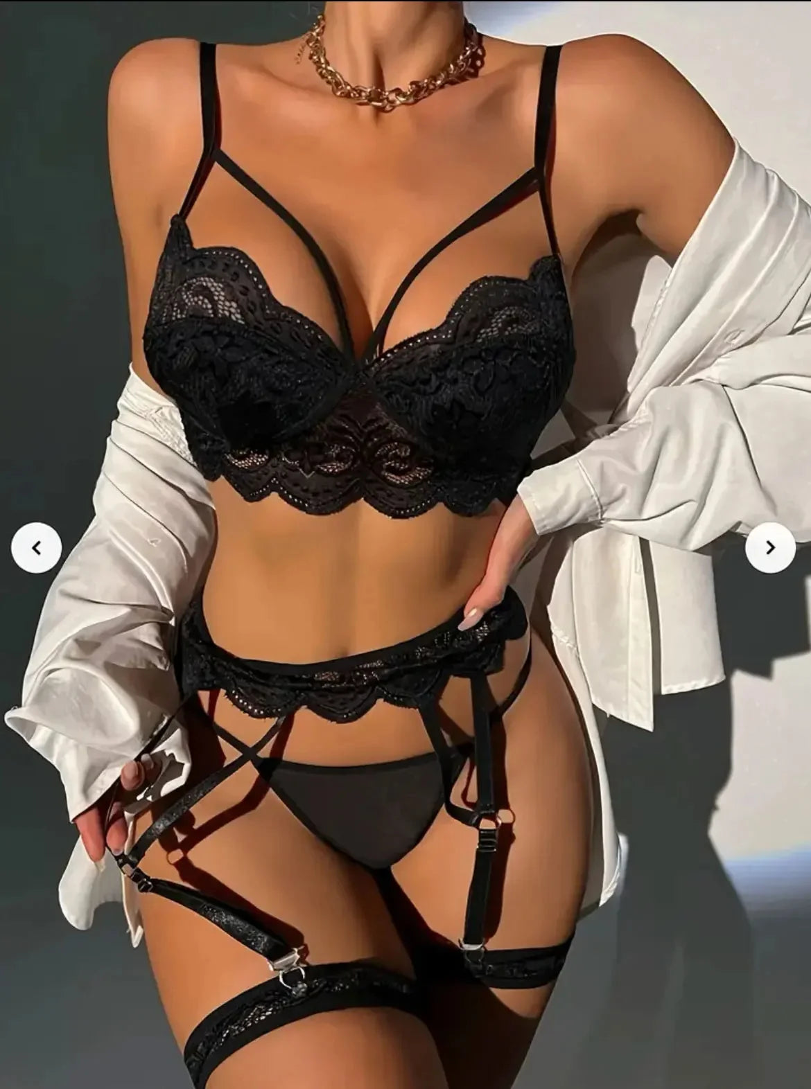 Erotic Sexy Lace Lingerie Set – Transparent Bra and Thong for Sensual Luxury Appeal - Urban Heaven Co