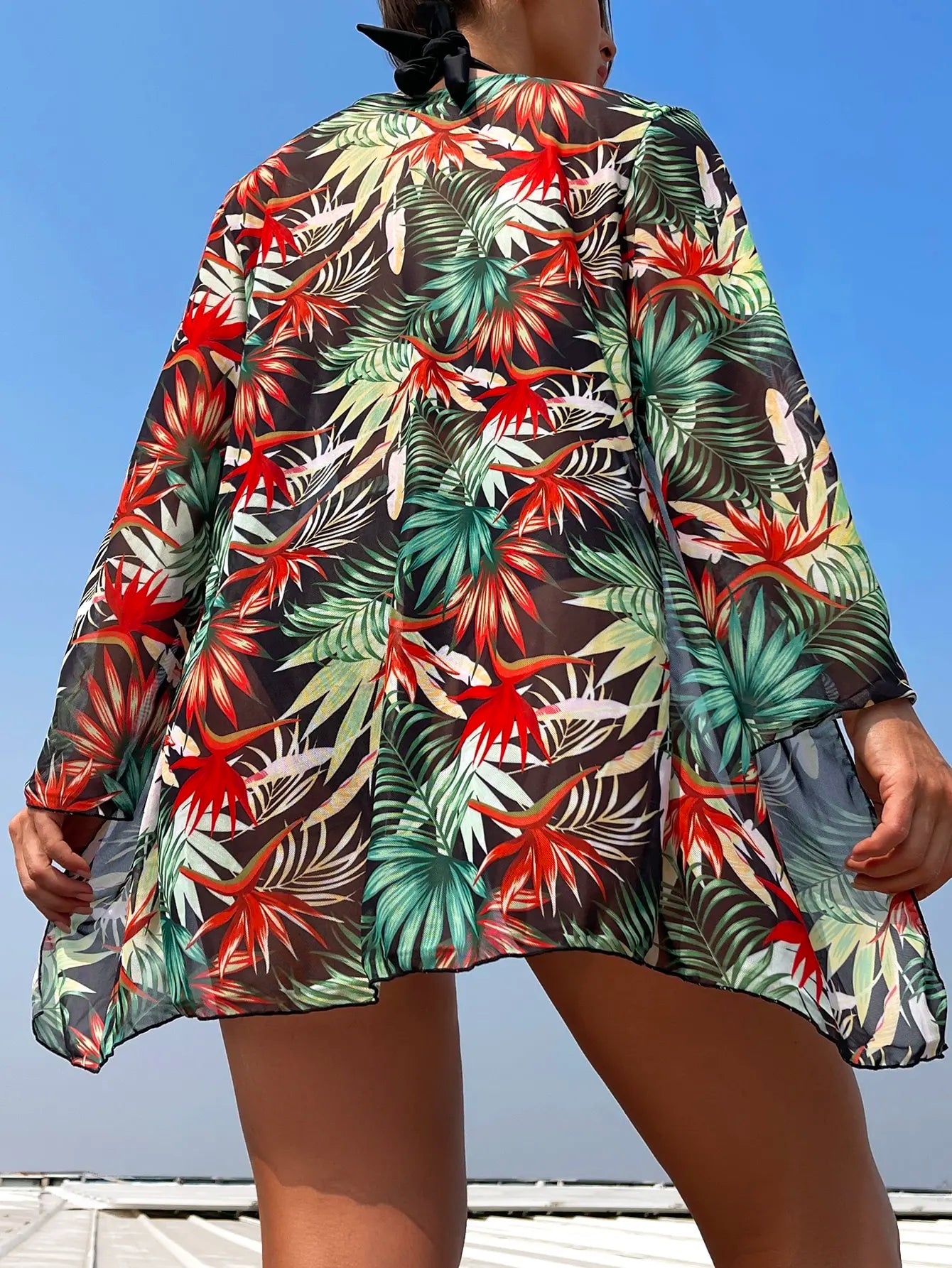 Halter Print Bikini Sets 3PCS Women Swimsuit With Kimono High Waist Swimwear Female Bathers Bathing Swimming Swim Suit Beachwear - Urban Heaven Co