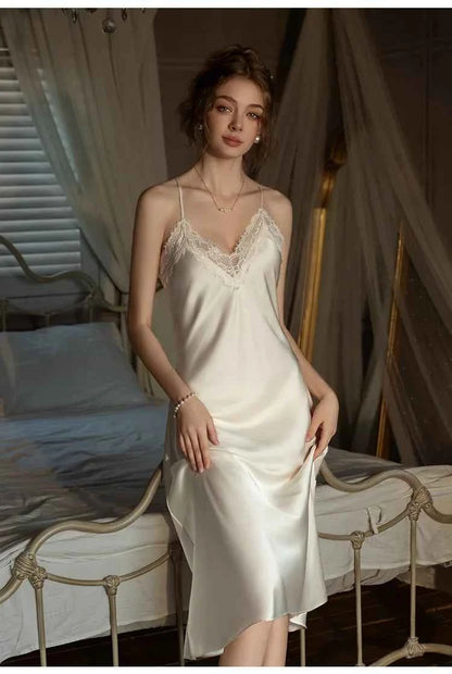 Plus Size Long 2PCS Robe Nightgown Set Pajama Elegant Kimono Bathrobe Gown Sleepwear Summer Sexy Women&