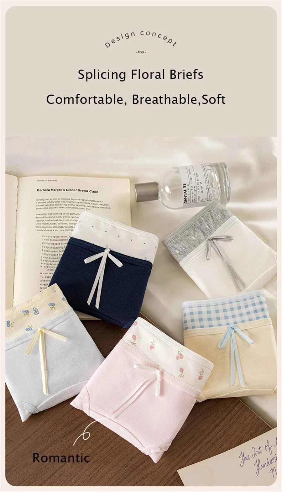 3 Pcs Set Autumn Lace Panties Set for Women - Floral Intimate Underwear - Trendy Patchwork Lace Briefs - Soft Lingerie for Females - Urban Heaven Co