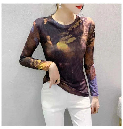 S-4XL Autumn Winter Double-Layer Mesh T-shirt Female. - Urban Heaven Co