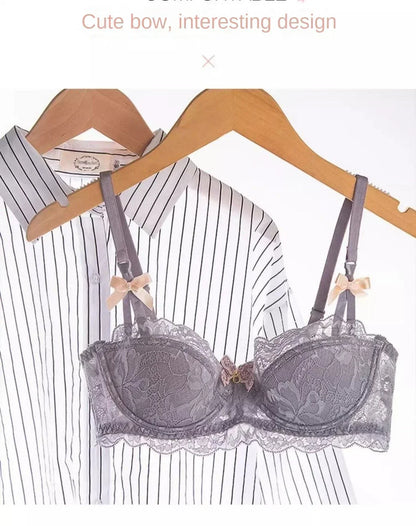 MOYISU French Romantic Lace Comfortable Breathable Sexy Tushy Slim Bra - Urban Heaven Co