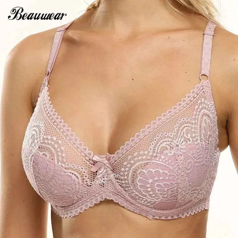Beauwear Thin Cup Full Lace Breathable Push Up Bra Sexy Women Underwear Brassiere Small Size Lingerie Top Underwired Bralette - Urban Heaven Co