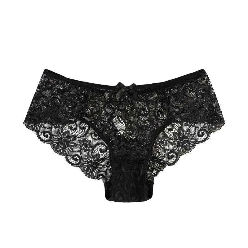 3PCS Lace Panties Set for Women - Sexy Transparent Floral Underwear with Bow and Hollow Out Design, Available in S, M, L, XL - Urban Heaven Co