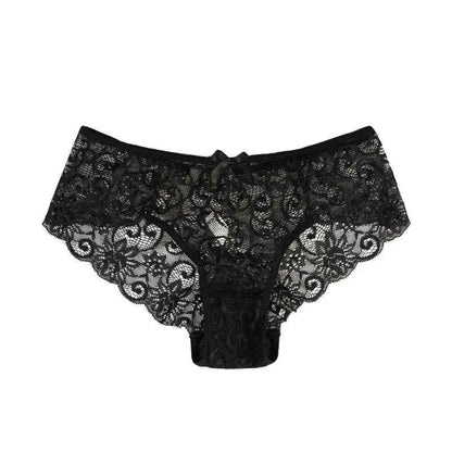 3PCS Lace Panties Set for Women - Sexy Transparent Floral Underwear with Bow and Hollow Out Design, Available in S, M, L, XL - Urban Heaven Co