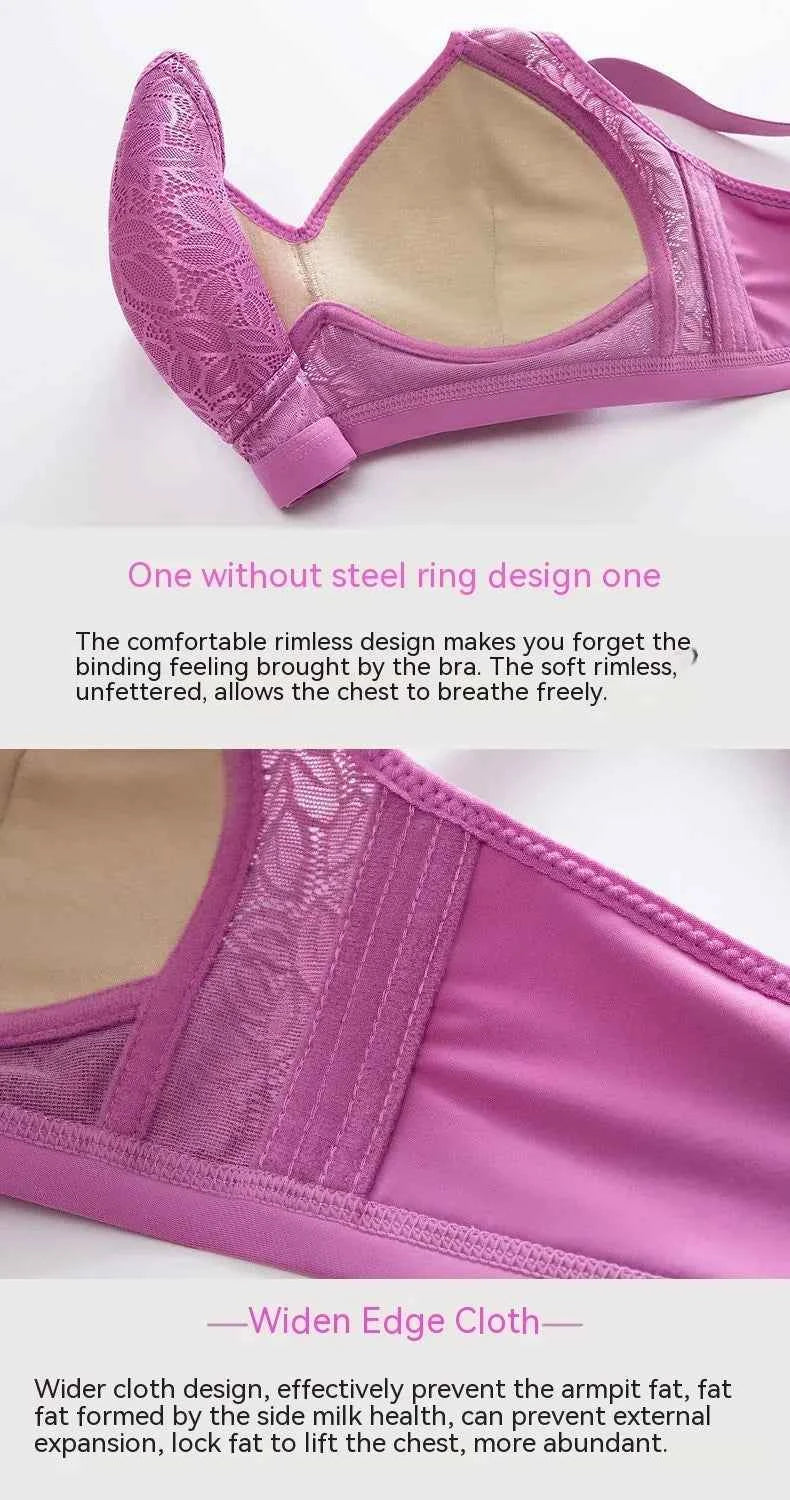 Comfortable Large Size Breathable Underwear with Adjustable Thin Section No Steel Ring Bra for Side Collection and Gathering - Urban Heaven Co