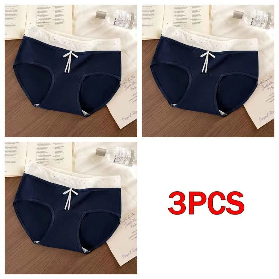 3 Pcs Set Autumn Lace Panties Set for Women - Floral Intimate Underwear - Trendy Patchwork Lace Briefs - Soft Lingerie for Females - Urban Heaven Co