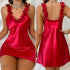 Sexy Female Twinset Robe Set Nightgown Silk Satin Female Sleepwear - Urban Heaven Co