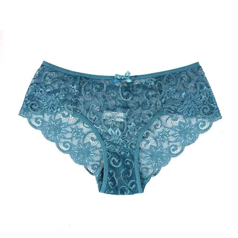 3PCS Lace Panties Set for Women - Sexy Transparent Floral Underwear with Bow and Hollow Out Design, Available in S, M, L, XL - Urban Heaven Co