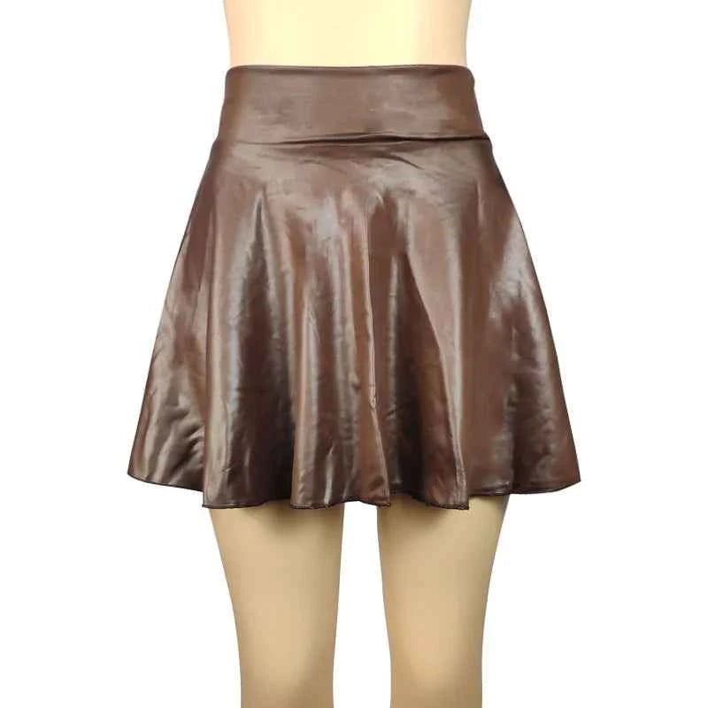 High Waist Faux Leather Textured Half Skirt For Women - Urban Heaven Co