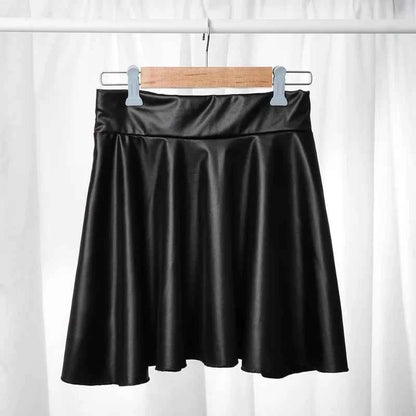 High Waist Faux Leather Textured Half Skirt For Women - Urban Heaven Co