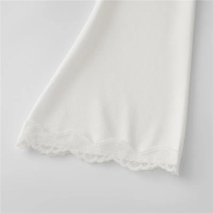 Imcute Wrap Top for Women Y2K Lace Trim Long Sleeve V Neck Workout Yoga Wrap Shirts Slim Fit Tie Front Coquette Tops - Urban Heaven Co